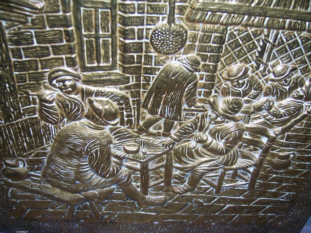 Antiek messing haardscherm, Ophalen of Verzenden