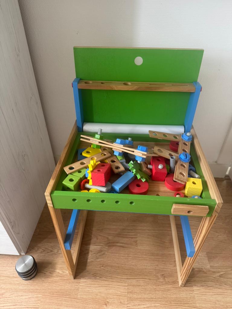 Houten bouwtafel Lidl, Ophalen, Zo goed als nieuw