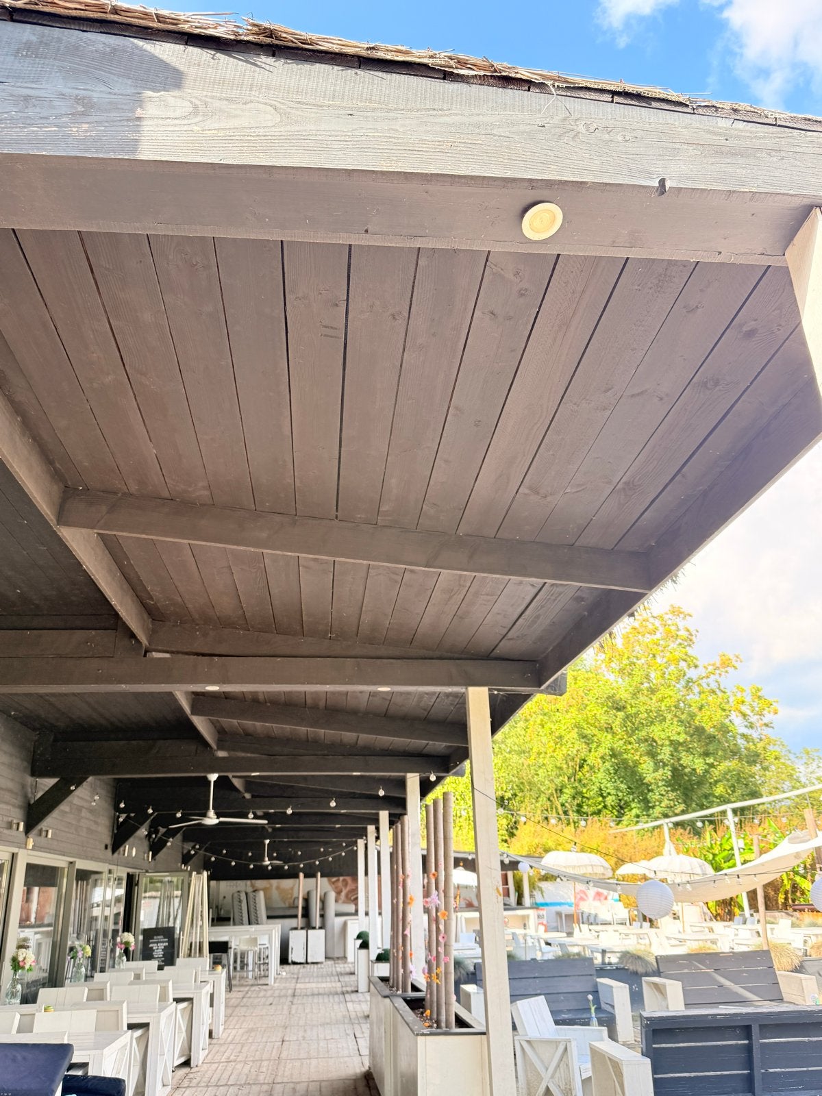 Grote overkapping 2.70m x 30m - Zelf demonteren, Tuin en Terras, Ophalen of Verzenden, Gebruikt, Overige typen