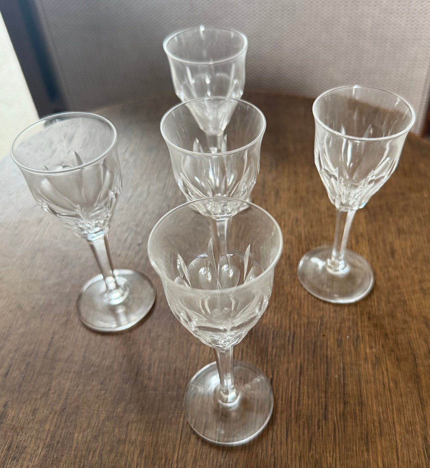 5 kristallen sherry/portglaasjes, Ophalen of Verzenden, Zo goed als nieuw, Overige typen