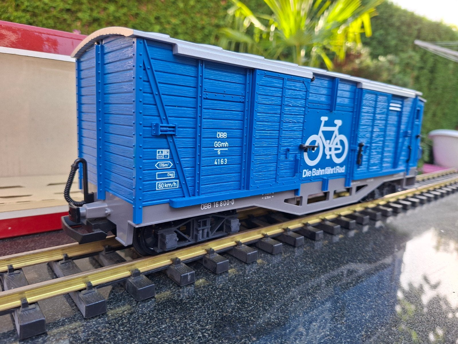 lgb 4163 ÖBB fietsvervoer dubbelasser wagon zgan in ovp, Ophalen of Verzenden, Zo goed als nieuw, Wagon, LGB