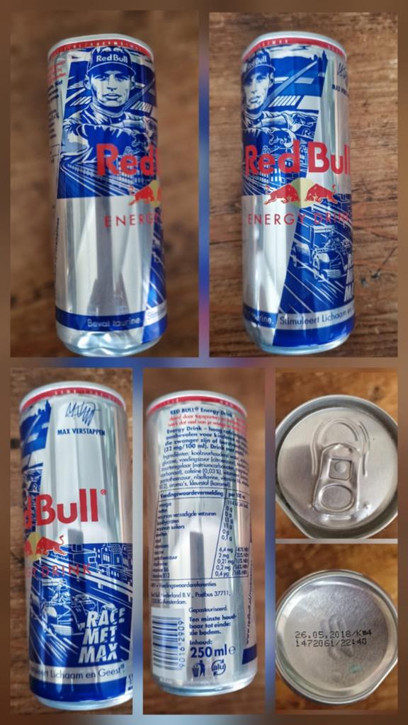 Origineel blikje Red Bull Max Verstappen -vol, Verzamelen, Automerken, Motoren en Formule 1, Ophalen, Zo goed als nieuw, Formule 1