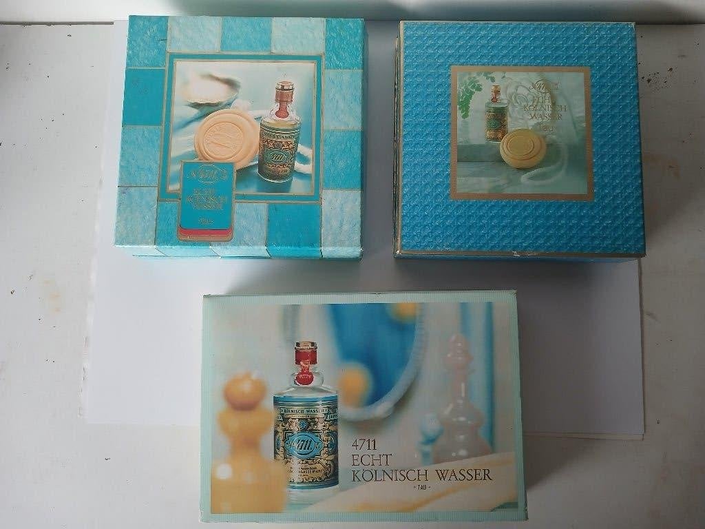 3 geschenkdozen 4711 Echt Kölnisch Wasser met koordzeep, Ophalen of Verzenden, Nieuw, Parfumfles, Gevuld