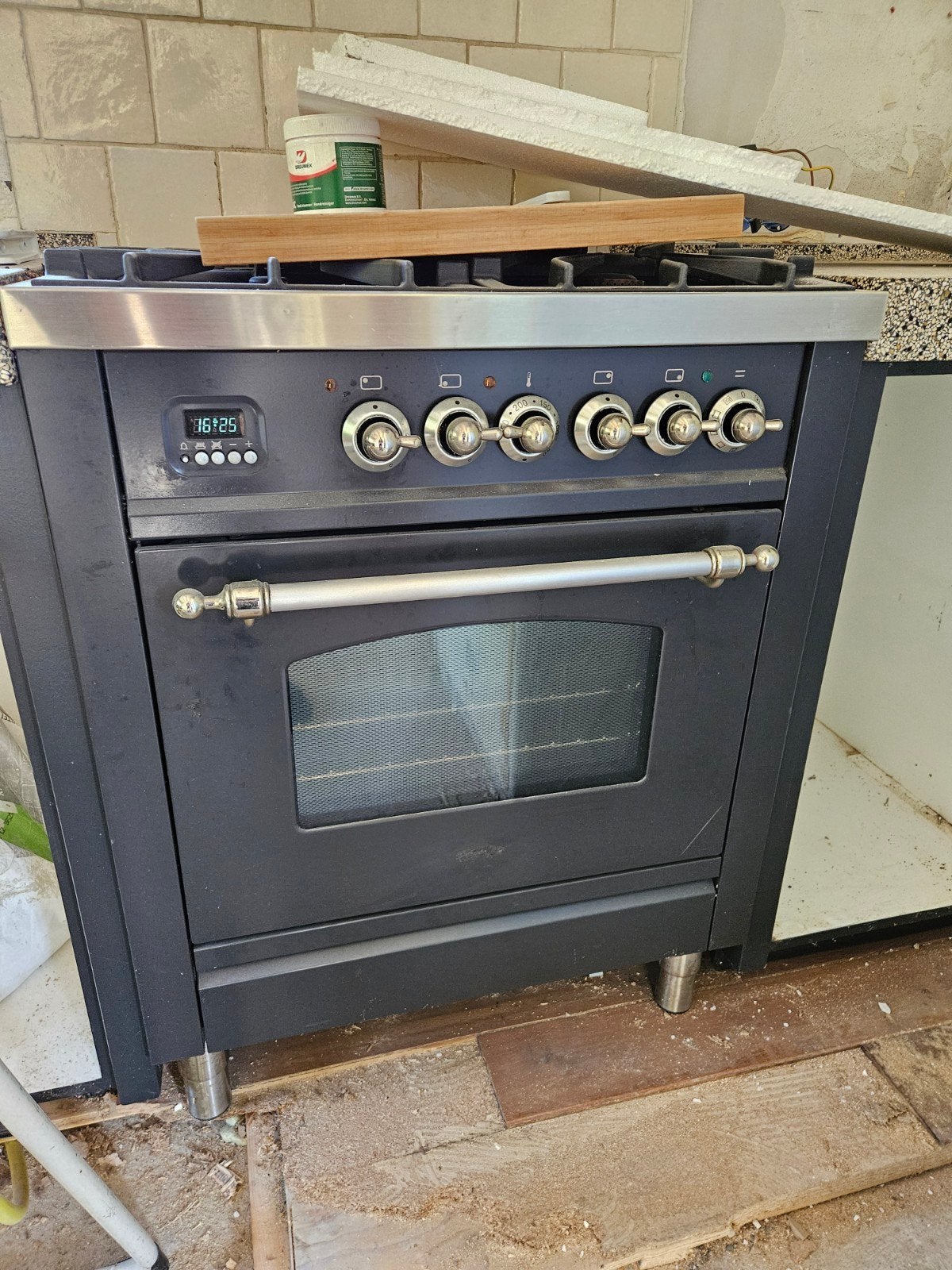 Boretti gasfornuis 4-pits antraciet, Ophalen, Gebruikt, 60 cm of meer, 4 kookzones