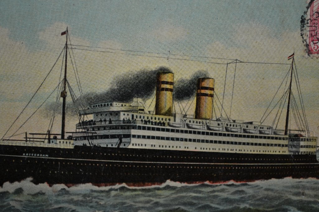 NEDERLAND 1`908 SCHIP S.S rOTTERDAM HOLLAND AMERIKA LIJN, Verzamelen, Ophalen of Verzenden, Voor 1920, Gelopen, Sterren en Beroemdheden