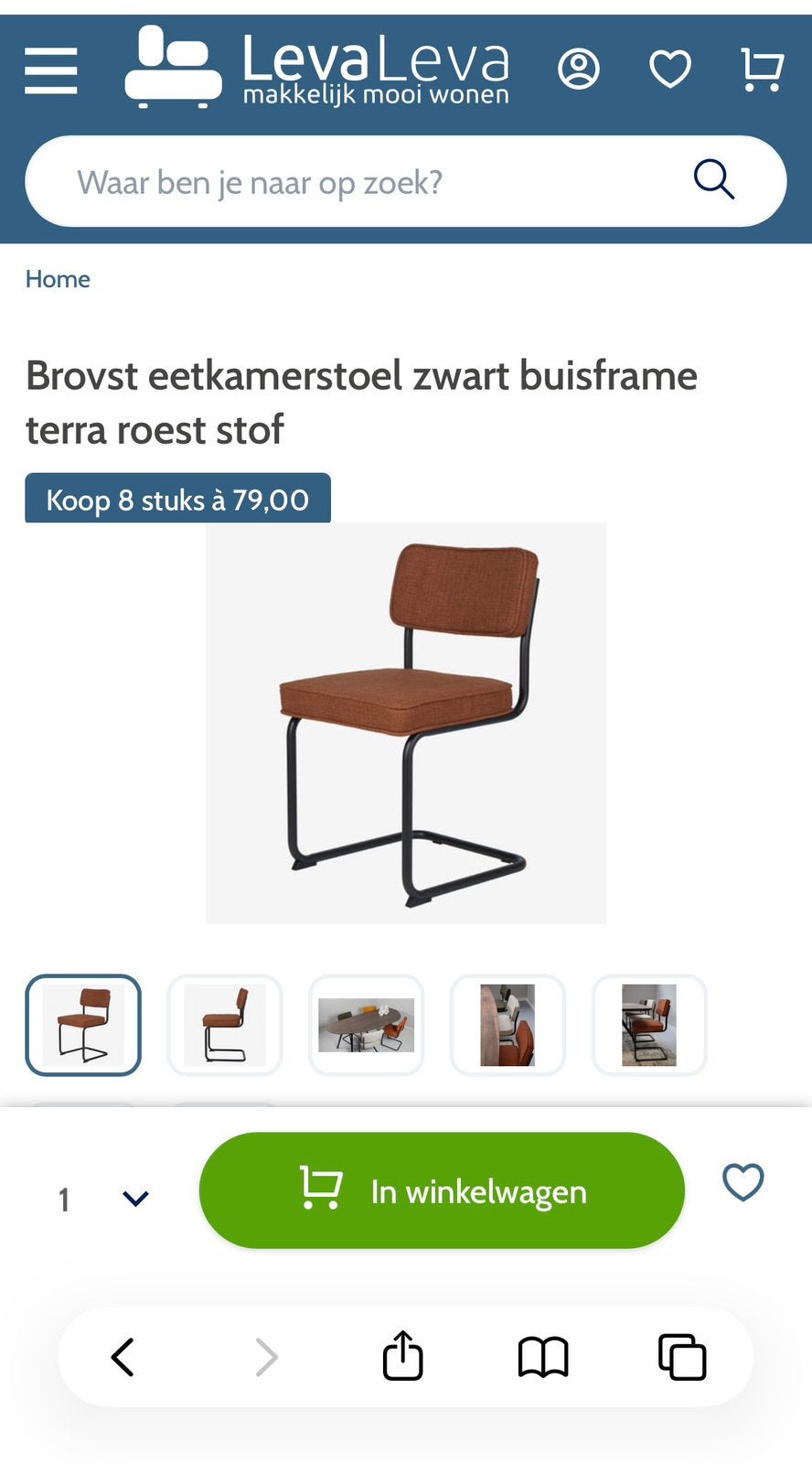 Nieuw zwart buisframe / onderstel eetkamerstoel, Ophalen, Nieuw, Zwart, Eén