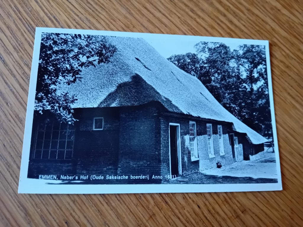 Emmen, kaarten met Naber's Hof Oudheden museum, Ophalen of Verzenden, Voor 1920, Ongelopen, Drenthe