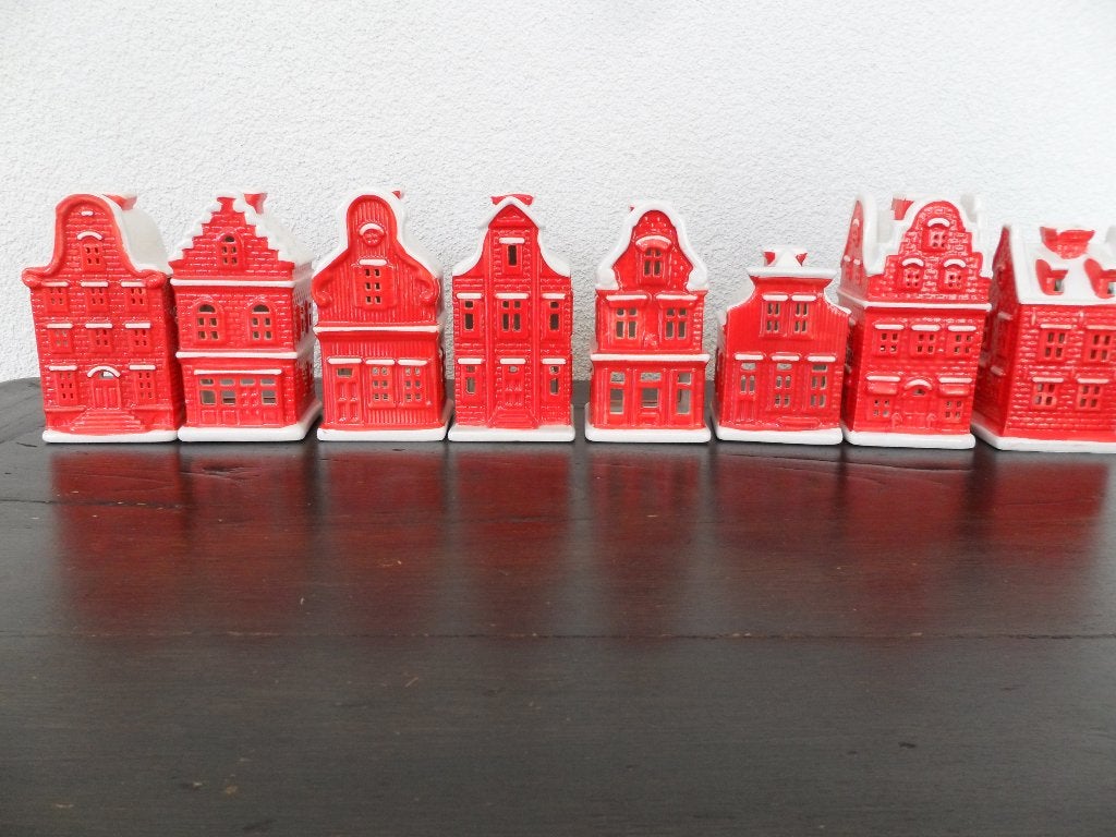 Ah kerst huisjes compleet nr 1 tm 8 postcodeloterij huisje, Ophalen of Verzenden