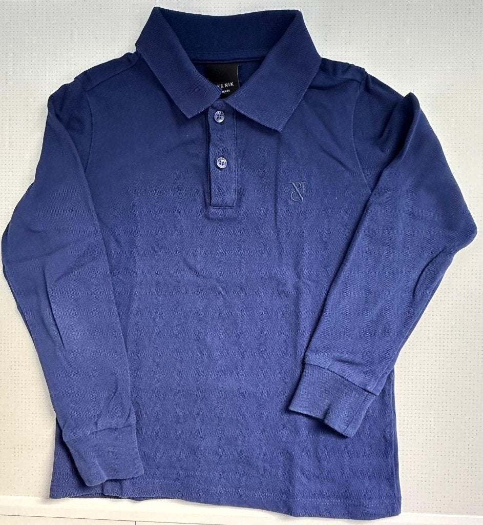 Nik & Nik Polo lange mouw maat 116 (6), Verzenden, Nik&Nik, Zo goed als nieuw, Shirt of Longsleeve