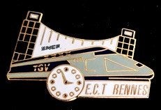 TGV E.C.T. Rennes pin- emaille, Verzenden, Nieuw, Transport, Speldje of Pin