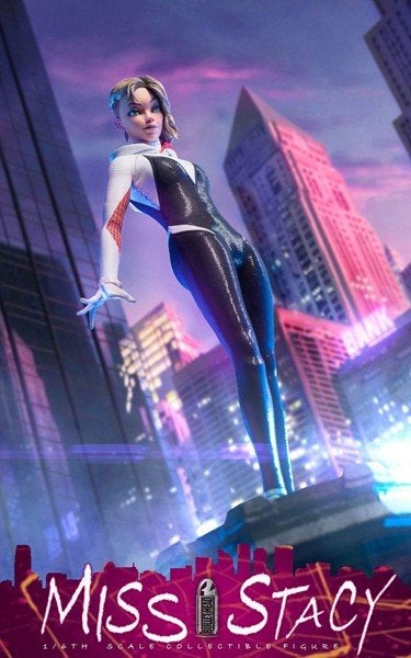 Miss Stacy 1/6 Schaal Figuur Spider-Gwen Bullet Head, Verzamelen, Poppetjes en Figuurtjes, Ophalen of Verzenden