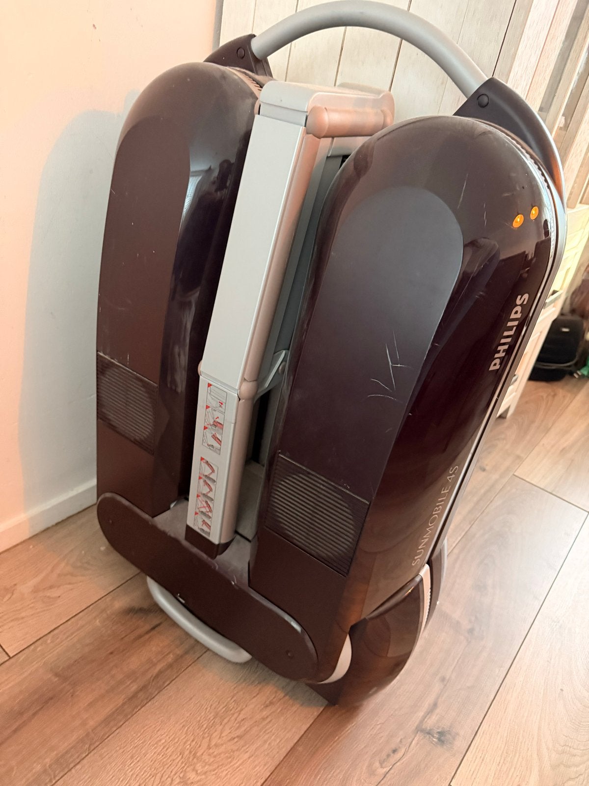 Philips Sunmobile 4S Zonnebank - Compact en Krachtig, Ophalen, Gebruikt, Zonnebank dubbelzijdig, 10 tot 15 lampen