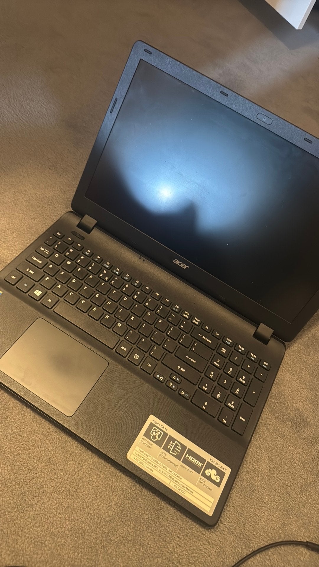 Acer aspire 15, Ophalen of Verzenden, Gebruikt, 15 inch, 2 tot 3 Ghz