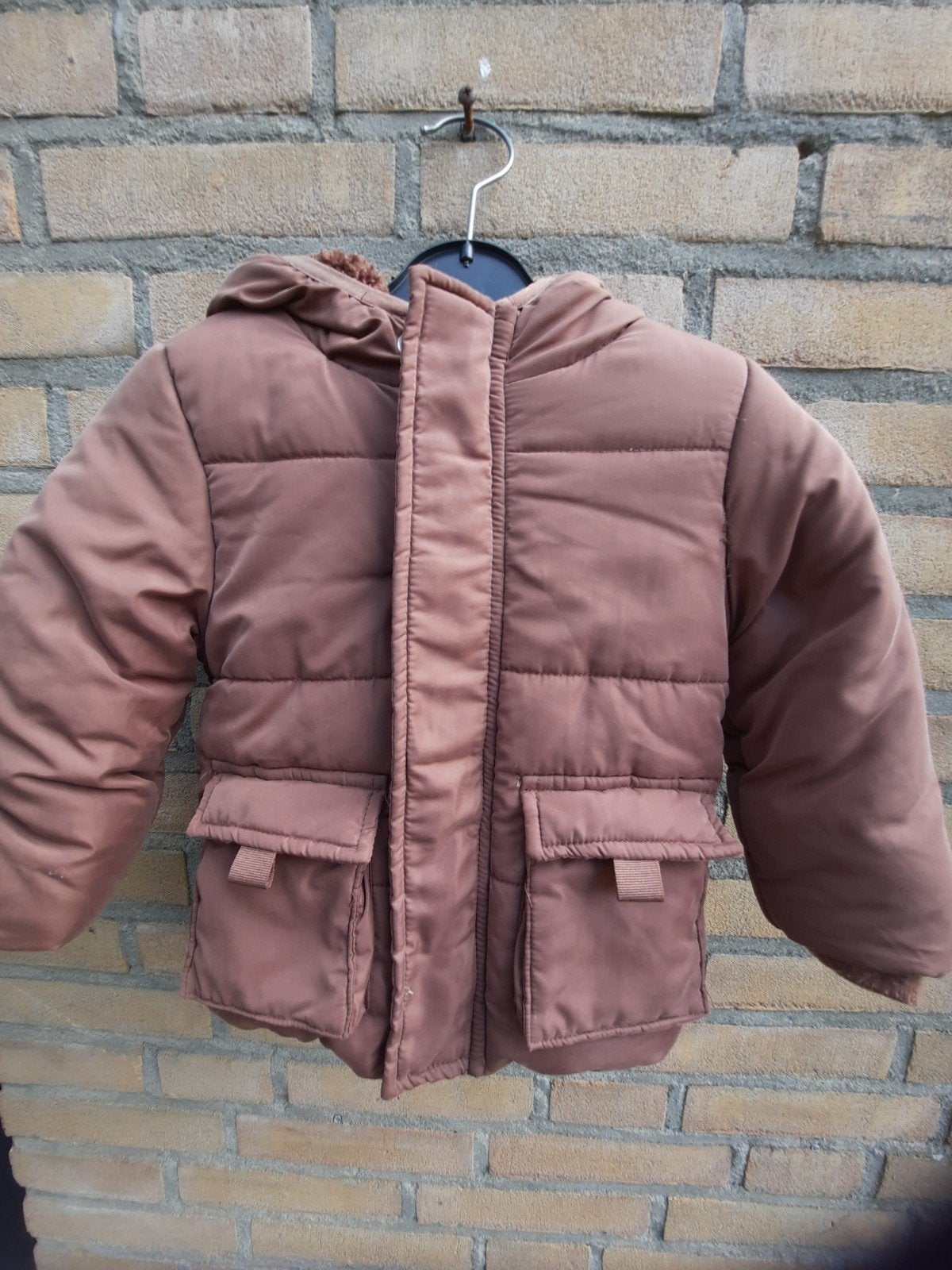 Jongens winterjas, merk: Babyface, bruin, mt 80, 12 maanden., Babyface, Ophalen of Verzenden, Zo goed als nieuw, Jasje