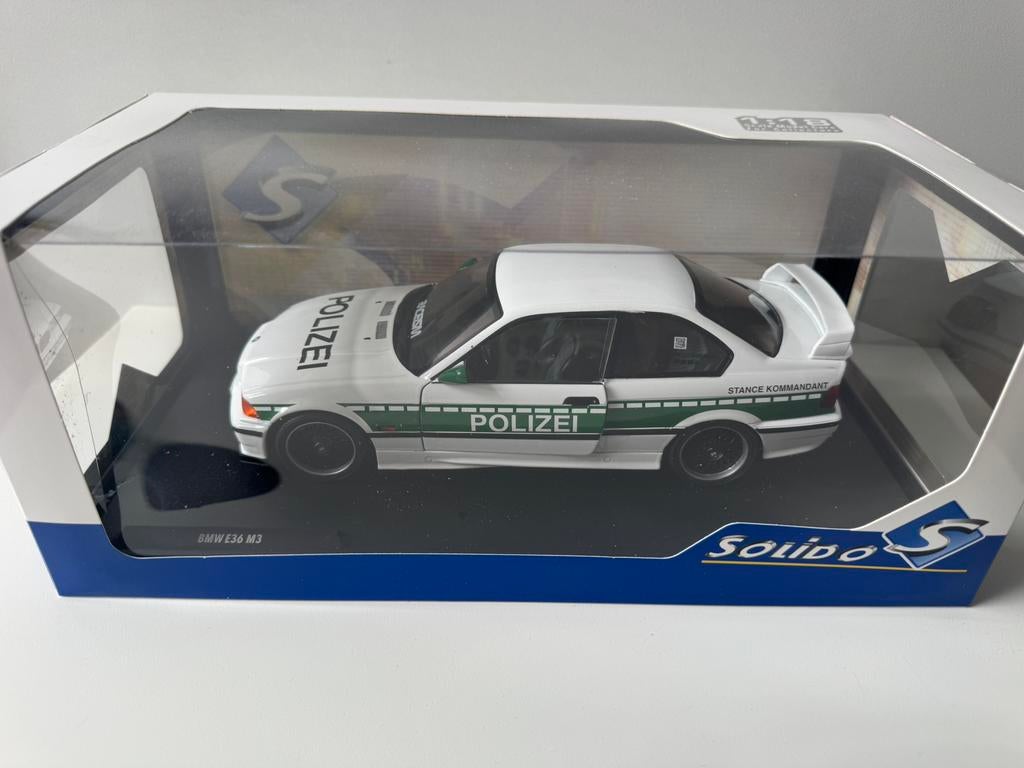 Solido bmw e36 m3 polizei coupe wit 1:18 solido nieuw, Ophalen of Verzenden, Nieuw, Auto, Solido