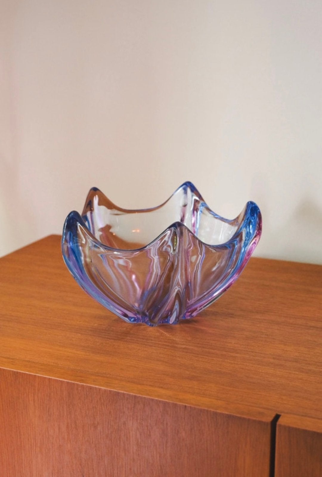Paarsblauwe Murano schaal, Ophalen of Verzenden