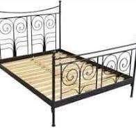 metalen bed ikea, Huis en Inrichting, Ophalen, Zwart, 140 cm, Zo goed als nieuw