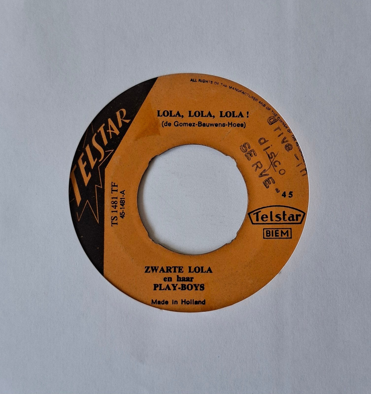 Zwarte Lola  en haar Play - Boys      Lola Lola Lola, Gebruikt, 7 inch, Single, Ophalen of Verzenden