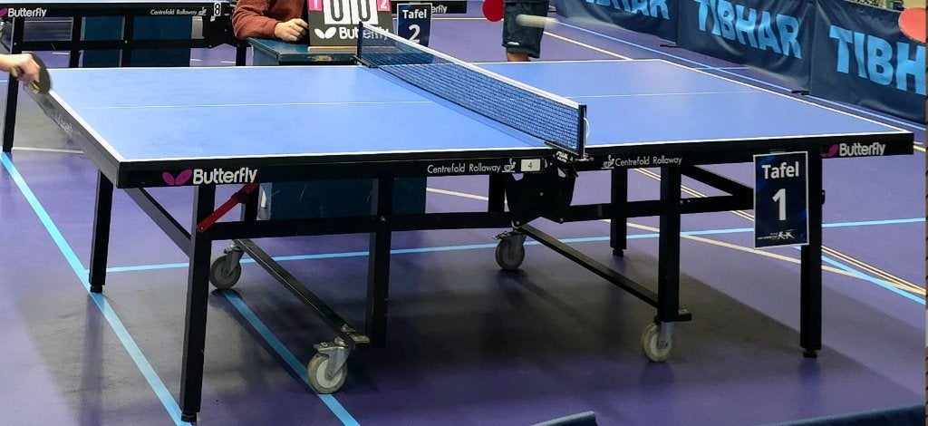 Tafeltennistafel indoor Butterfly Rolloway (professioneel), Sport en Fitness, Ophalen, Gebruikt, Tafel Indoor, Verrijdbaar
