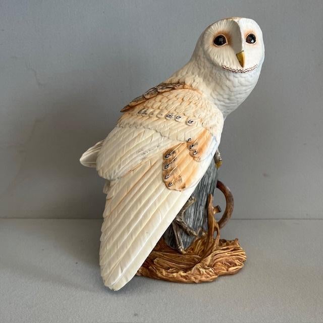 Franklin Mint porseleinen beeld – Barn Owl - kerkuil – 25 cm, Verzamelen, Beelden en Beeldjes, Zo goed als nieuw, Dier, Ophalen of Verzenden