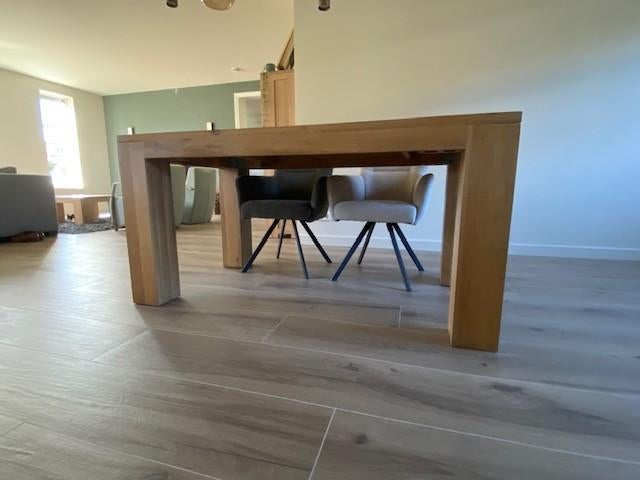 Massief eikenhouten eettafel, Ophalen, Gebruikt, Eikenhout, 50 tot 100 cm