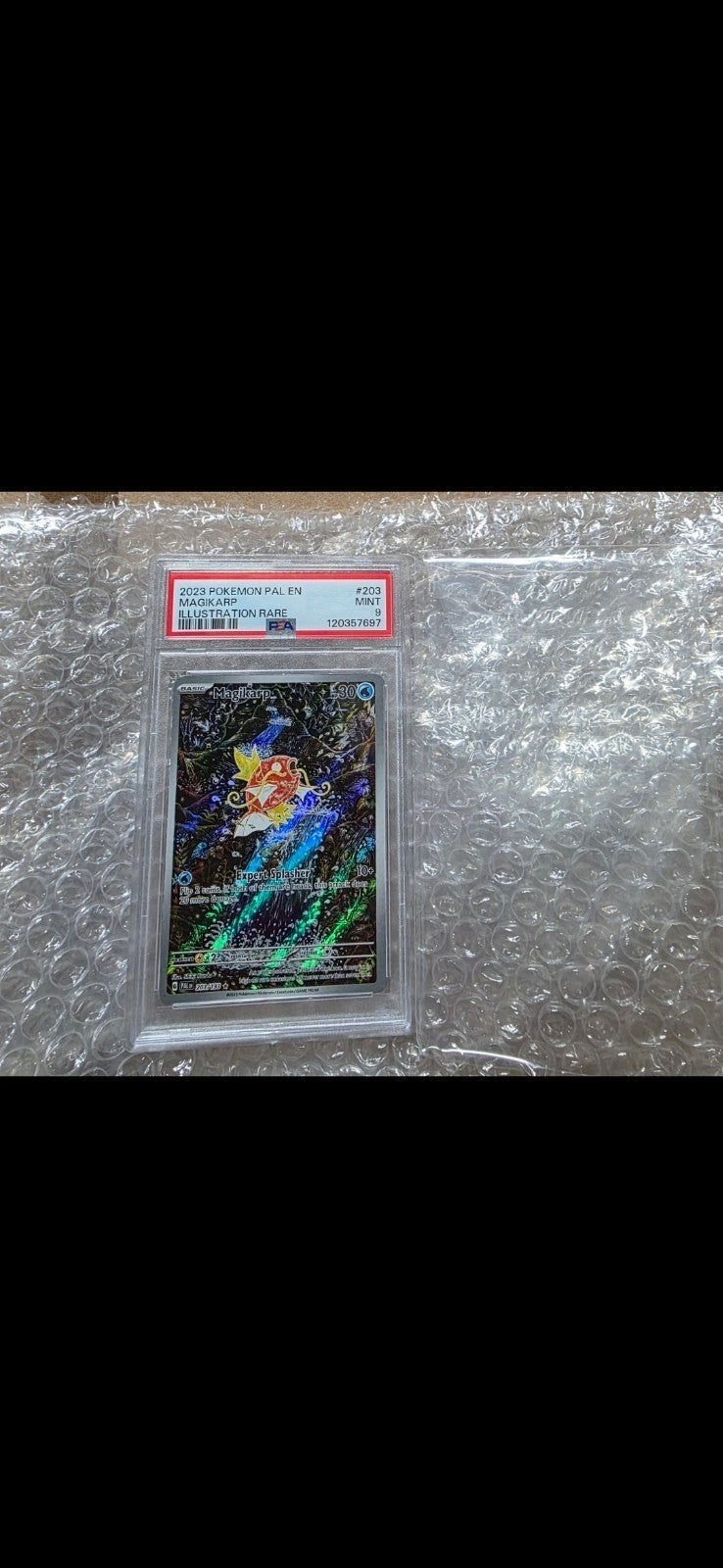 Magikarp Illustratie Zeldzaam PSA 9 MINT Pokémon Kaart, Ophalen of Verzenden, Zo goed als nieuw
