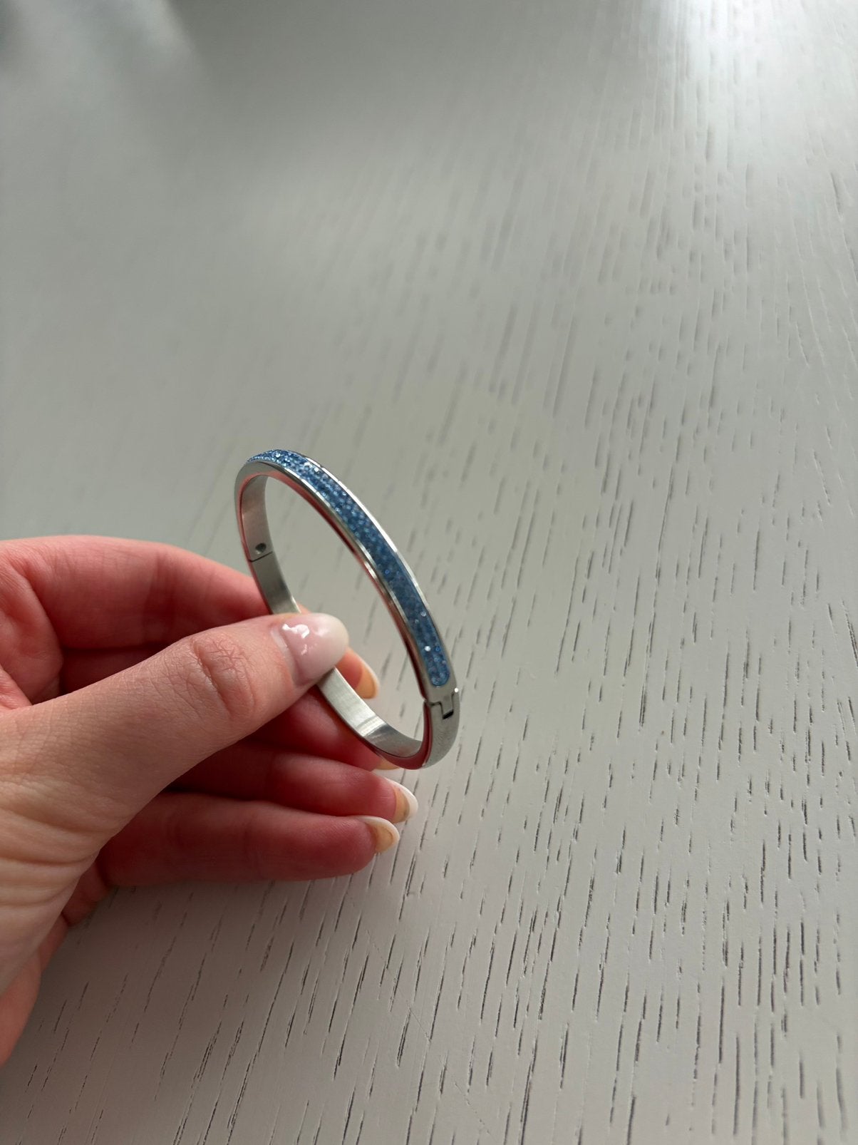 Lucardi armband met blauw kristal, Sieraden, Tassen en Uiterlijk, Met kristal, Staal, Nieuw, Ophalen of Verzenden