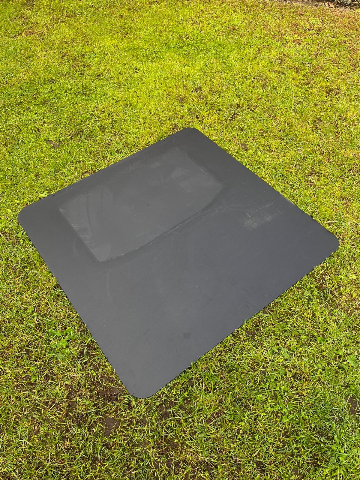 Vloerplaat houtkachel metaal vierkant zwart 80x80cm, Ophalen of Verzenden, Zo goed als nieuw, Overige brandstoffen, Overige soorten