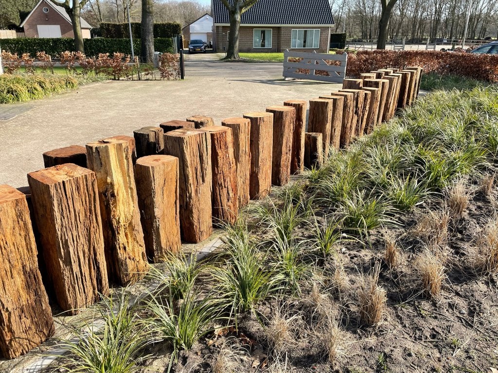 Partij robuuste houten sokkels . meerpalen, Huis en Inrichting, Woonaccessoires | Zuilen en Pilaren, Ophalen, Nieuw