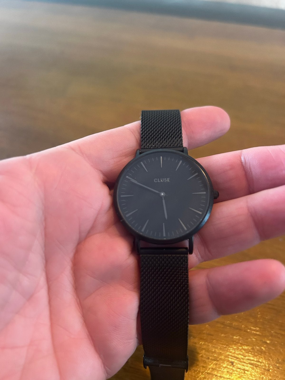 Cluse horloge zwart met extra bandje, Overige merken, Gebruikt, Staal, Polshorloge
