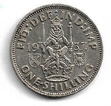 Engeland Shilling 1937, Ophalen of Verzenden, Overige landen