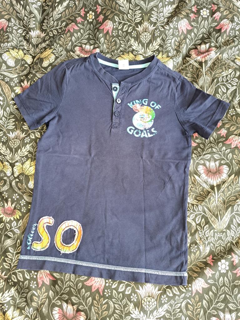 S.Oliver T-shirt 'King of Goals' maat 116/122, Kinderen en Baby's, Kinderkleding | Maat 116, Gebruikt, Ophalen of Verzenden, Shirt of Longsleeve