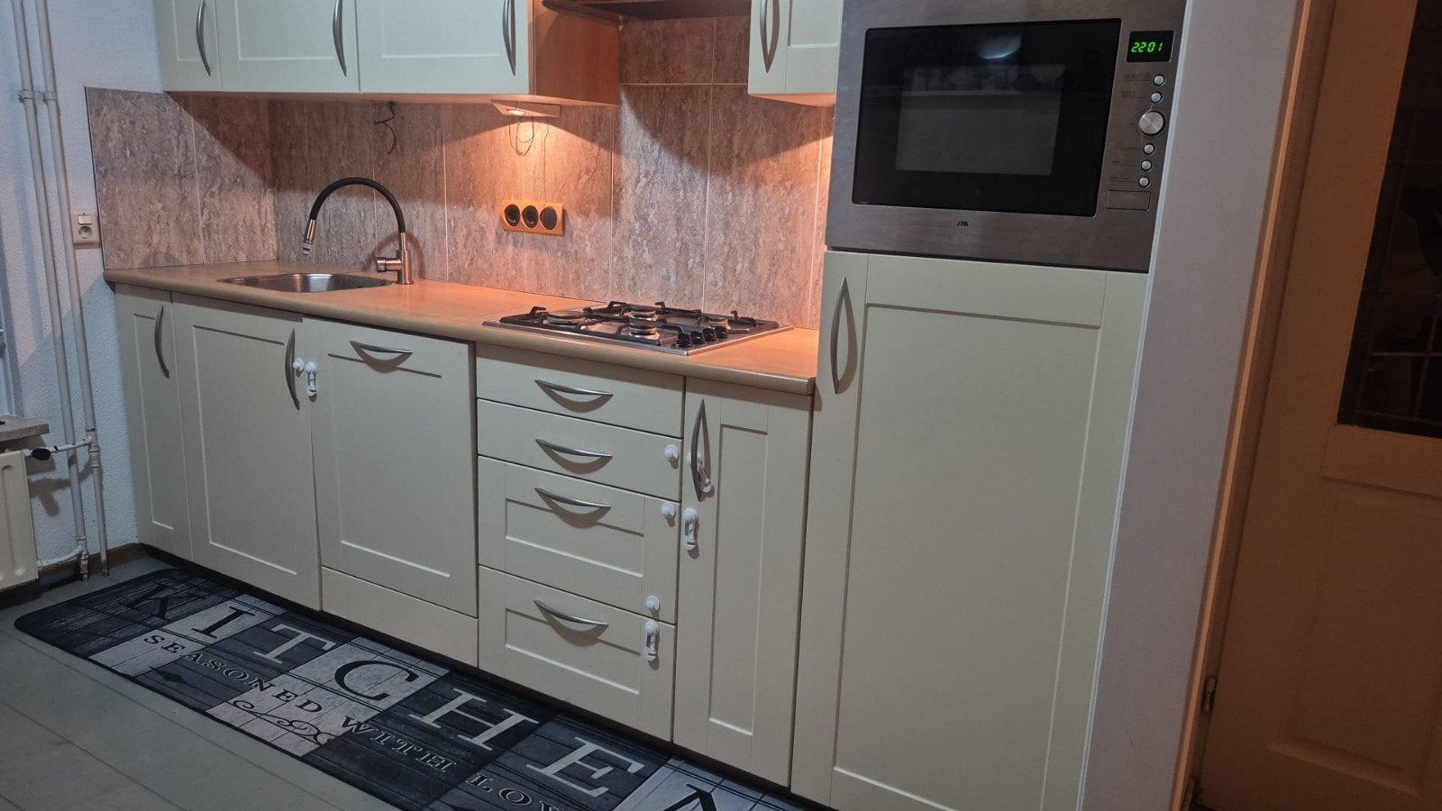 Complete Keuken met Apparatuur, Ophalen, Gebruikt, Crème, Dubbelwandige keuken