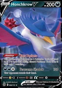 Pokemon - Honchkrow V (BRS 088 ) Ultra rare.., Ophalen of Verzenden, Nieuw, Losse kaart, Foil