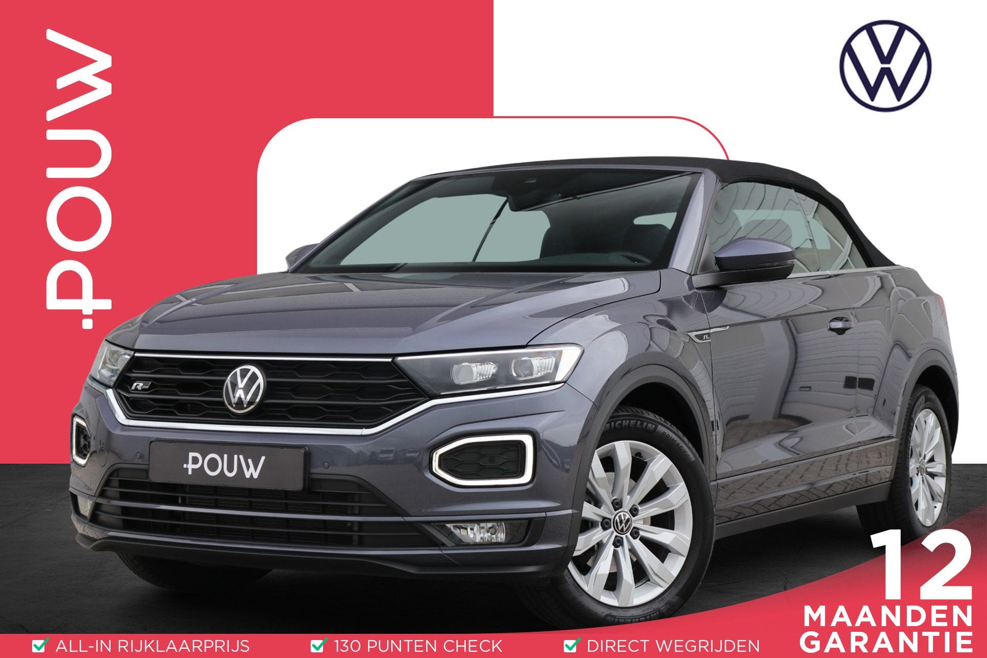 Volkswagen T-Roc Cabrio 1.5 TSI 150pk DSG R-Line | App Conne, Auto's, 12 maanden, 15 km/l, 4 cilinders, 4 stoelen