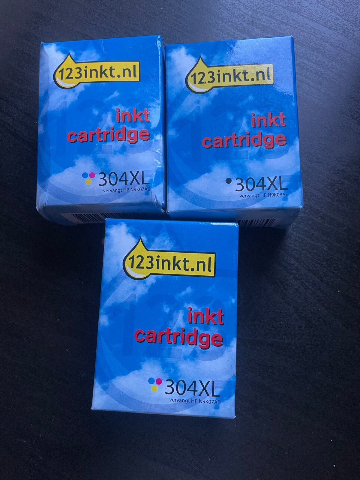 Inktcartridges HP 304XL (3 stuks) zwart en kleur, Ophalen of Verzenden, Nieuw, Cartridge