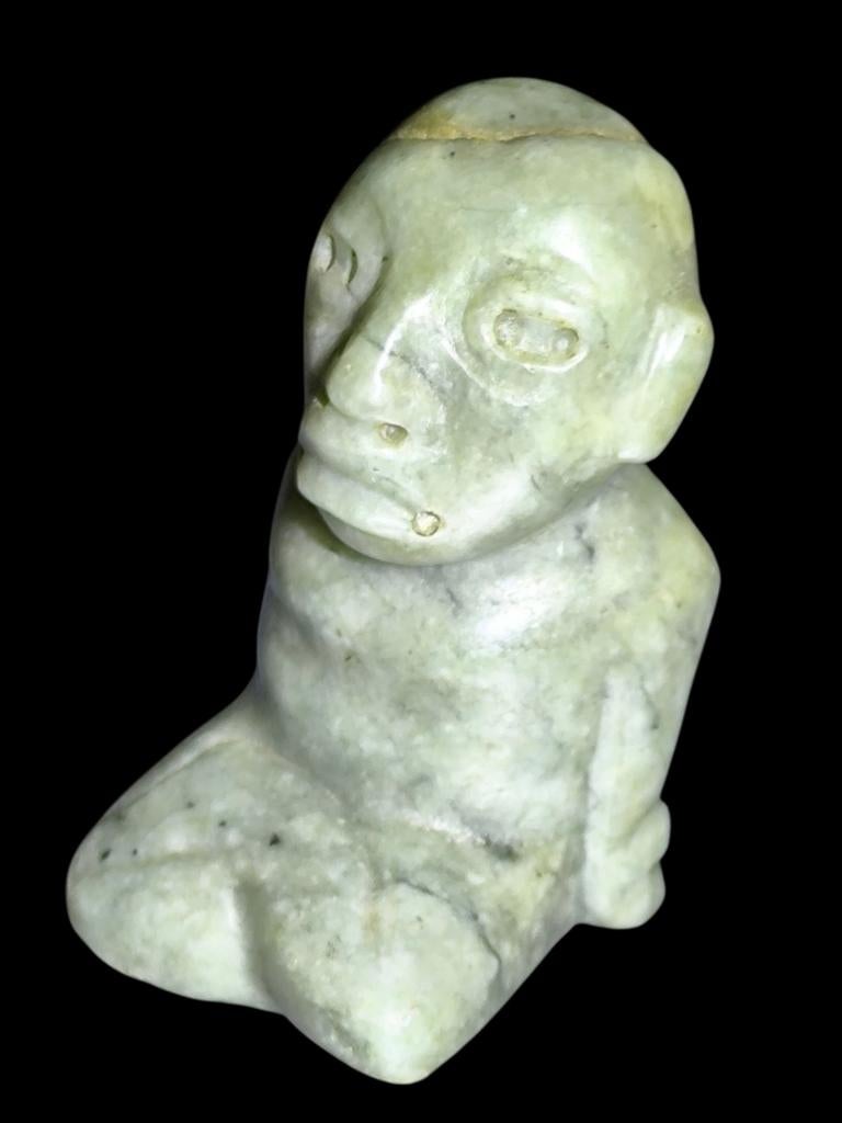 Beeldje jadeiet Mexico klassieke periode 300 VC-900 na Chr., Ophalen of Verzenden