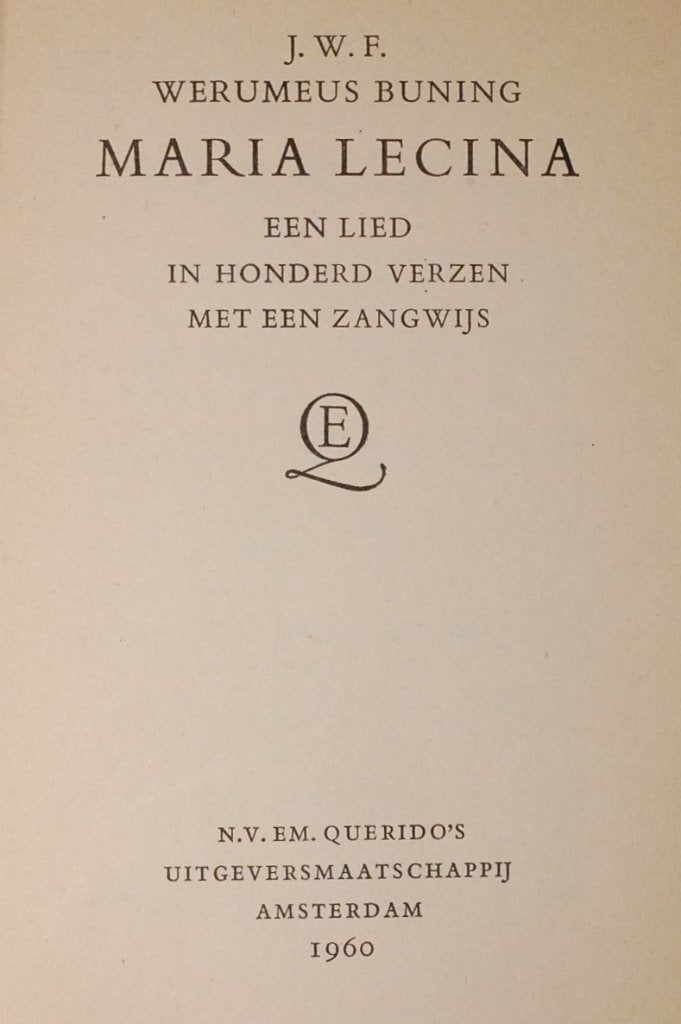 Maria Lecina - J.W.F. Werumeus Buning (1960), Verzenden, Gelezen