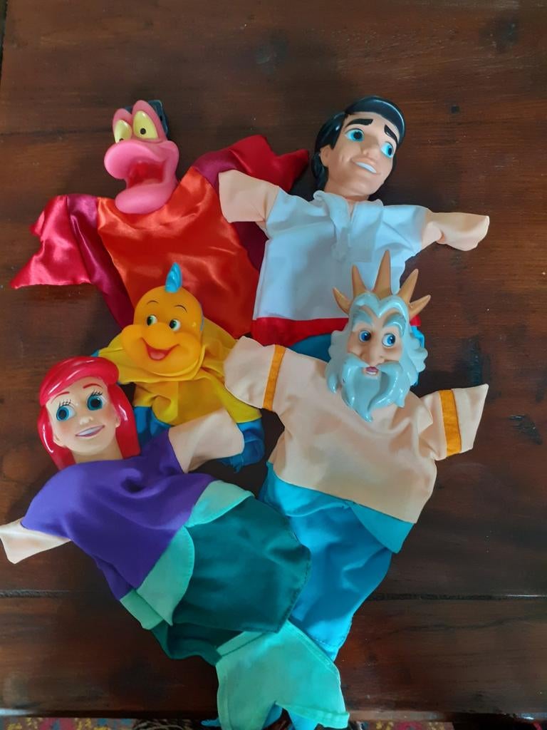 Kleine zeemeermin handpoppen poppenkastpoppen Disney, Ophalen of Verzenden, Zo goed als nieuw, Pop