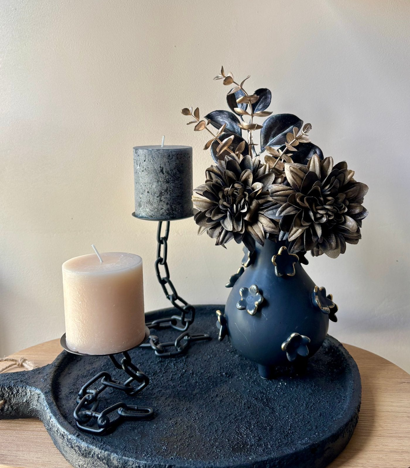 Nieuw binnen!  Tafel Decoratieset – compleet  - Zwart / goud, Overige materialen, Www.discountfashioncorner.nl, Rond, Ophalen of Verzenden