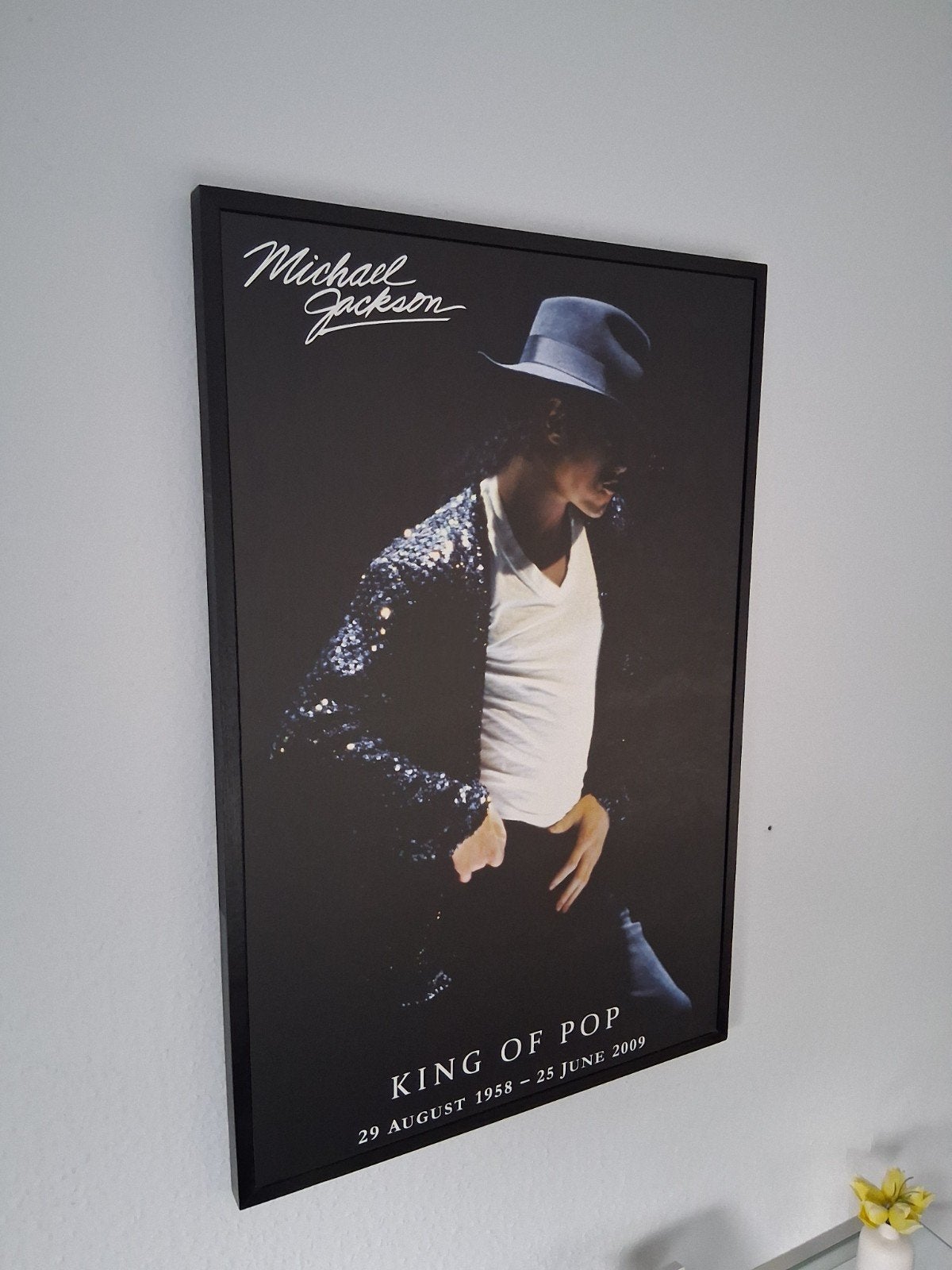 Michael Jackson King of pop poster schilderij 90x60 cm, Ophalen, Rechthoekig Staand, Met lijst, Zo goed als nieuw