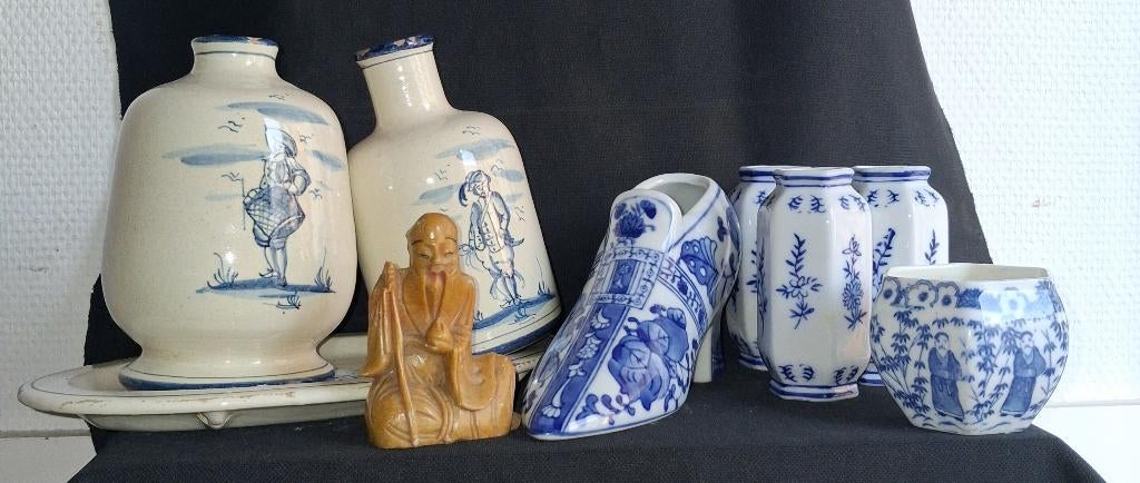 jenever fles delfts blauw speksteen china terracotta varia, Antiek en Kunst, Ophalen of Verzenden