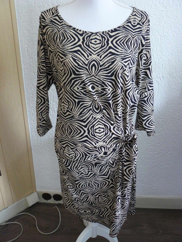 Prachtige, zwart/beige jurk/tuniek van Lady Day maat M., Kleding | Dames, Meerkleurig, Ophalen of Verzenden, Zo goed als nieuw