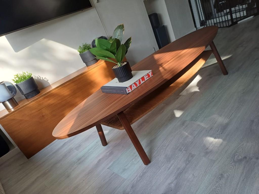 STOCKHOLM Salontafel - walnootfineer, Huis en Inrichting, Tafels | Salontafels, Ophalen, Overige materialen, 50 tot 100 cm, Zo goed als nieuw