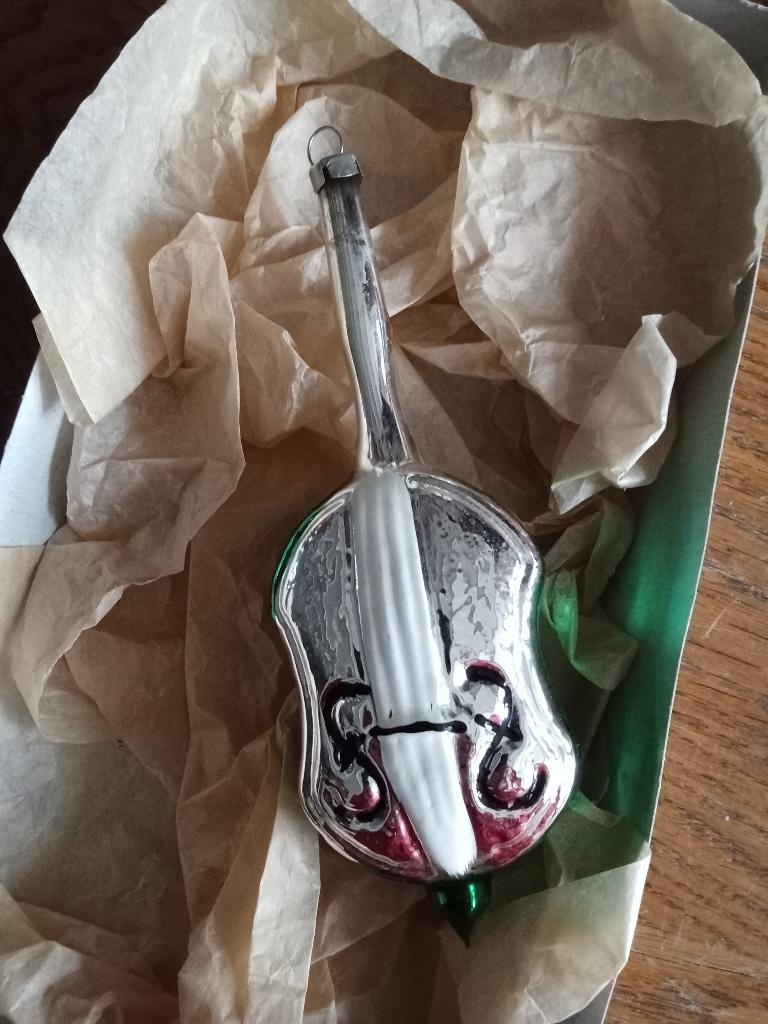 grote oude glazen kerstbal oude bas dacht ik, Ophalen of Verzenden, Gebruikt