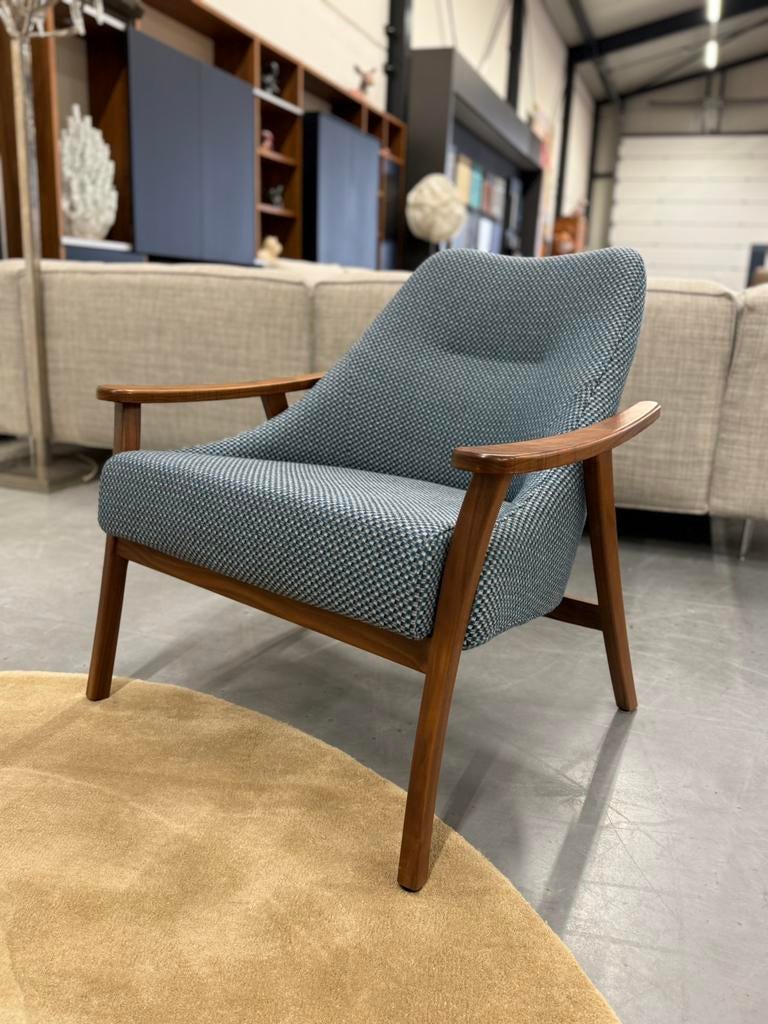 Nieuw Harvink Blazoen Fauteuil Panama stof Design stoel Hout, Harvink, Nieuw, Ophalen of Verzenden, Stof