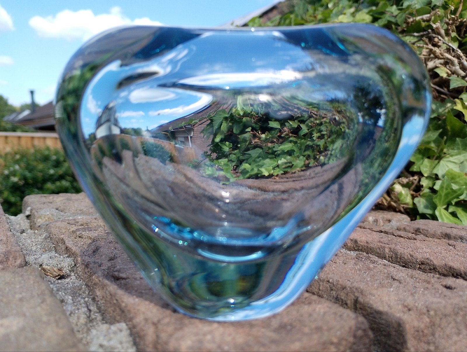 Antieke HOLMEGAARD vaas blauw, Antiek en Kunst, Antiek | Glas en Kristal, Ophalen of Verzenden