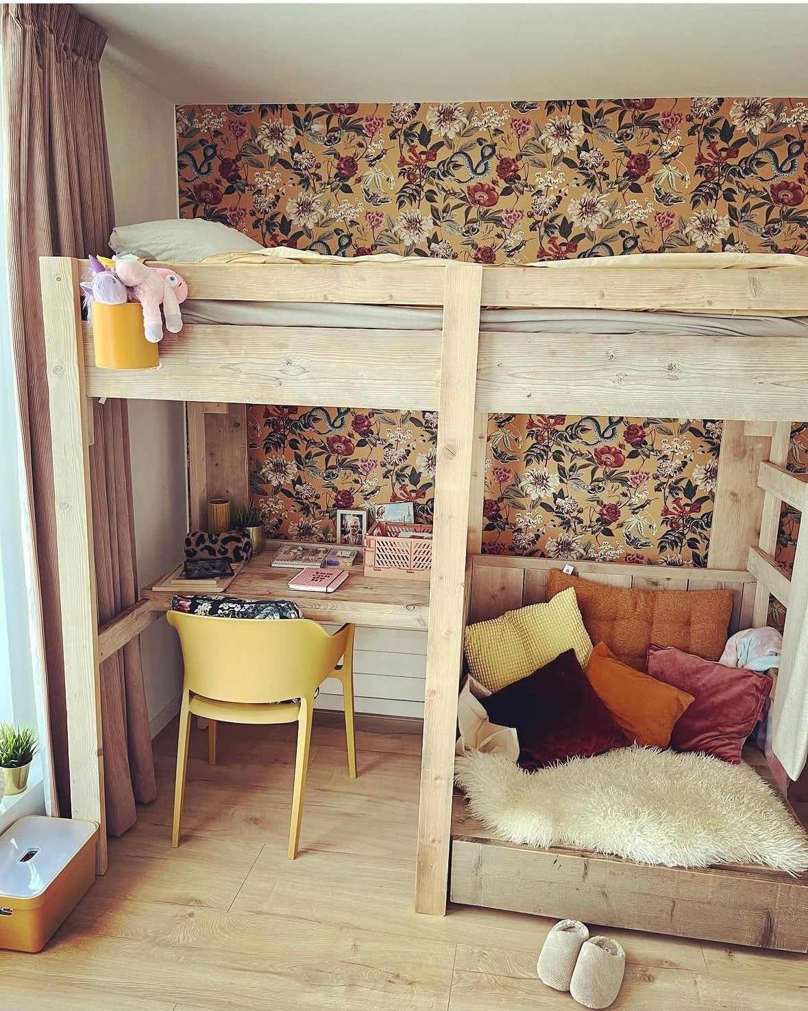Hoogslaper met bureau en zithoek, Ophalen of Verzenden, Eenpersoons, 90 cm, Hoogslaper
