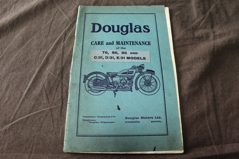 Douglas T6 S6 S5 C31 1931 models care and maintenance manual, Ophalen of Verzenden, Overige merken