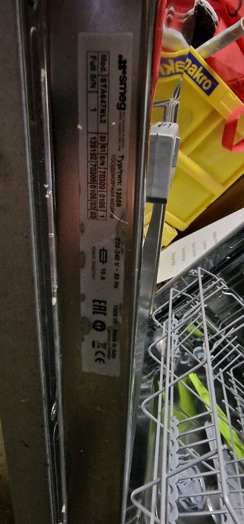 Smeg STA647NL inbouw vaatwasser, Witgoed en Apparatuur, Ophalen, Gebruikt, Minder dan 85 cm, Energieklasse A of zuiniger